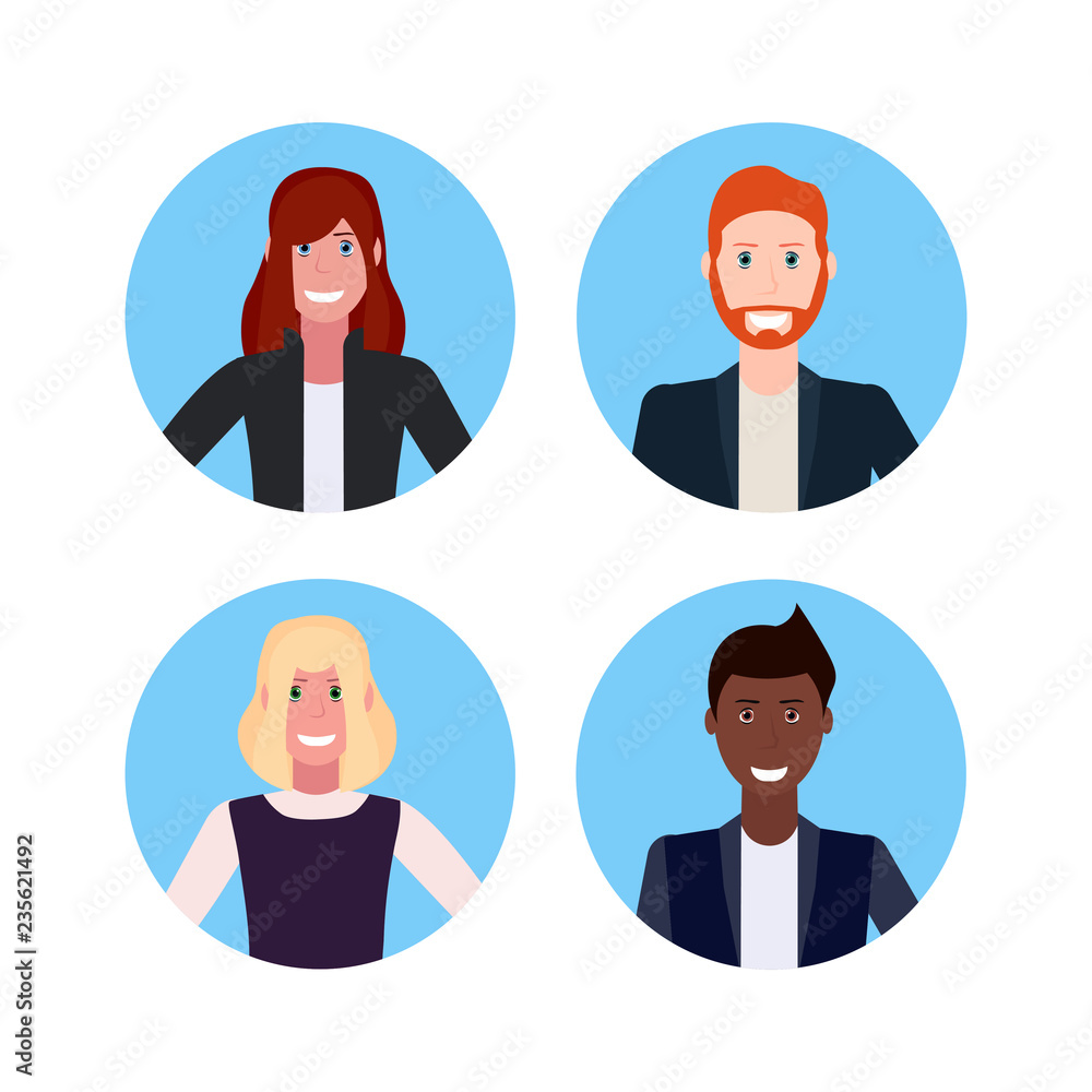 Big Bundle of Different People Avatars Set of Male and Female Portraits  Men and Women Avatar Characters Stock Vector  Illustration of people  black 183746738