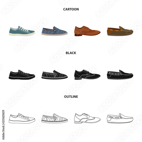Isolated object of shoe and footwear icon. Set of shoe and foot stock vector illustration.