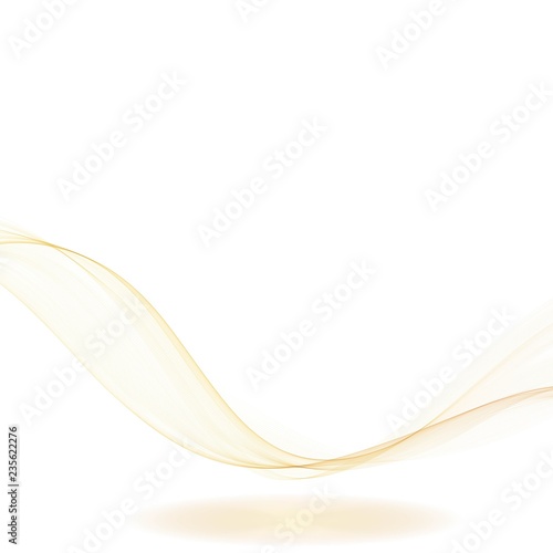 Abstract golden wave with shadow. Vector image. Desktop wallpaper. Science, medecine, gold, magazine, brochure, mock, yellow, brown, background