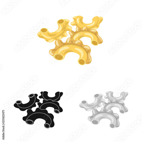Isolated object of pasta and carbohydrate symbol. Set of pasta and macaroni stock vector illustration.