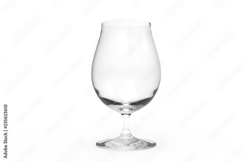 Empty beer glass on white background. 3D render Empty beer glass on white background. 3D render