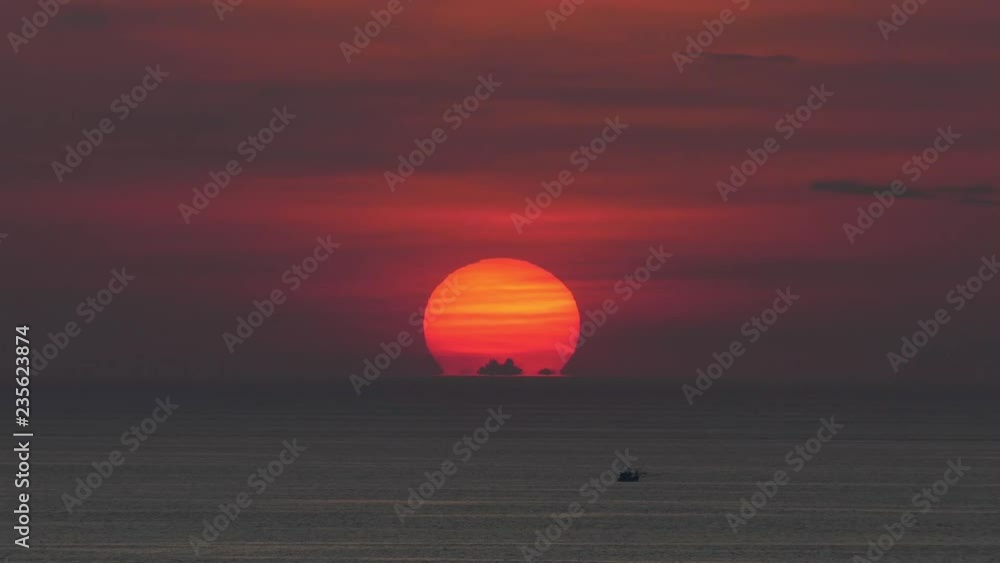 Sunset is a fishing boat running under the sun. Sunset is a fishing boat running under the sun.