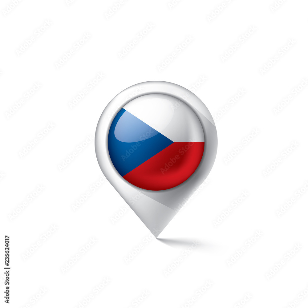 Czechia flag, vector illustration on a white background Czechia flag, vector illustration on a white background