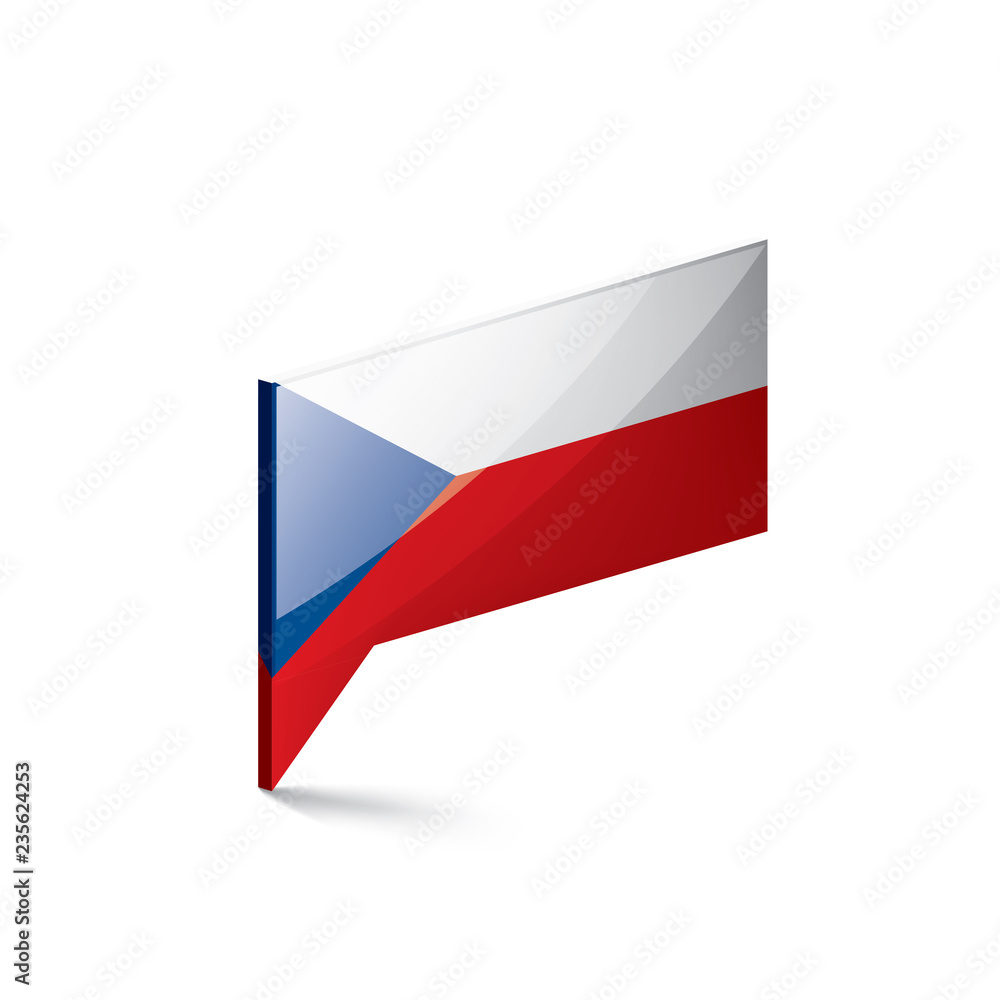 Czechia flag, vector illustration on a white background Czechia flag, vector illustration on a white background