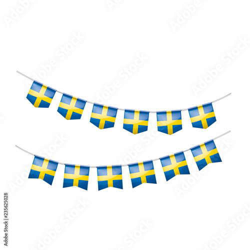 Sweden flag, vector illustration on a white background