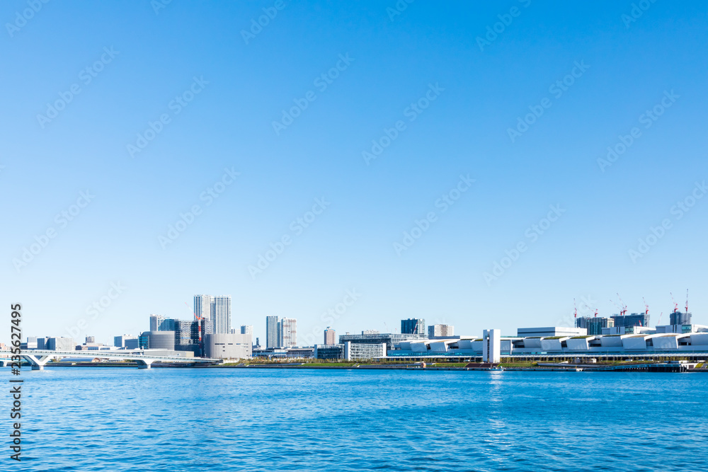 (東京都ｰ都市風景)晴海ふ頭から望む豊洲市場側風景