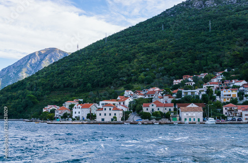 Beautiful view of the water, the Montenegrin landscape. Summer panoramic view of the Kotor Bay. September2018 © lizaveta25