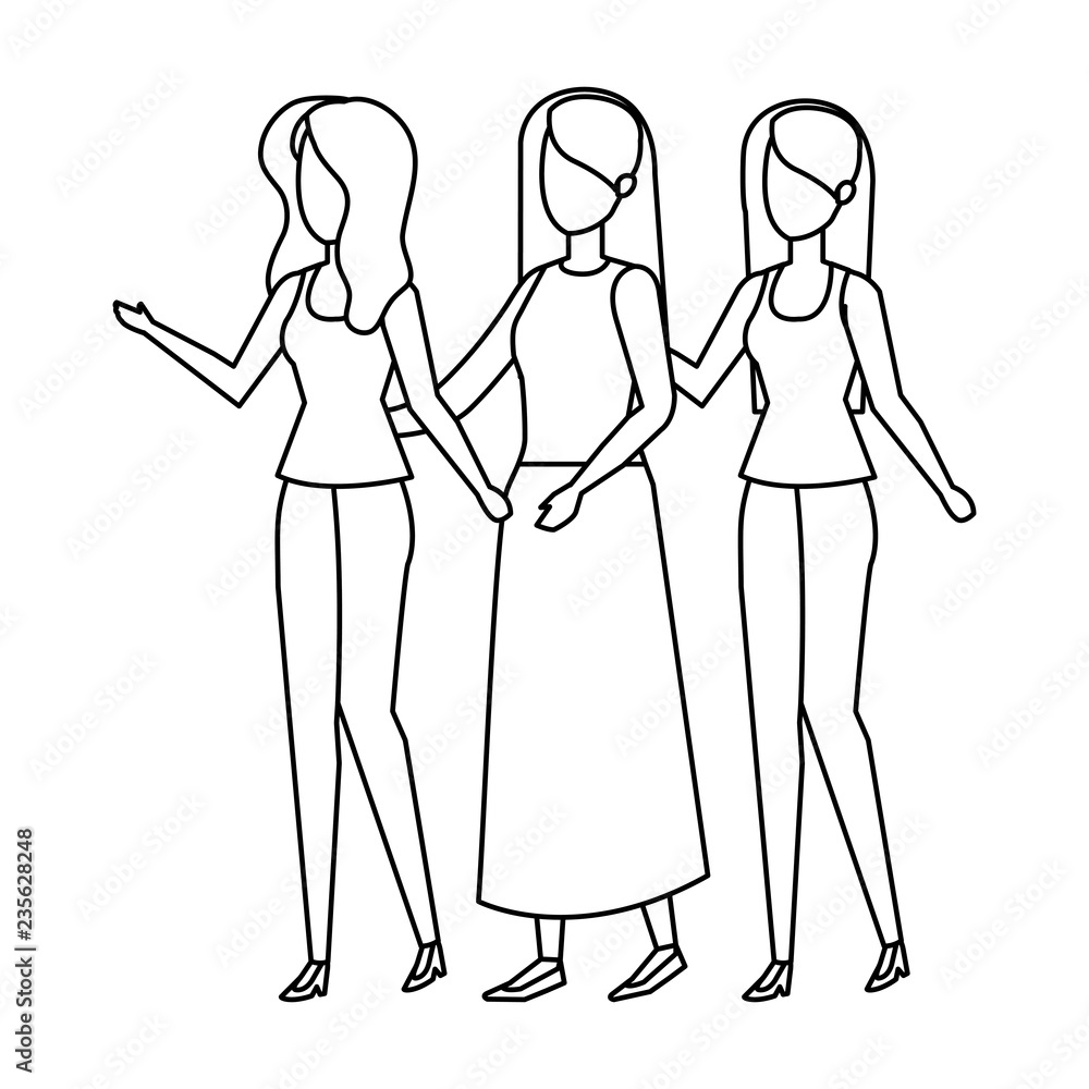group of women characters group of women characters