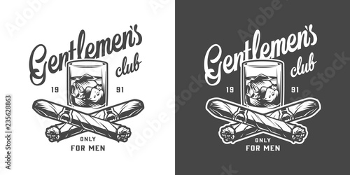 Vintage monochrome gentleman label