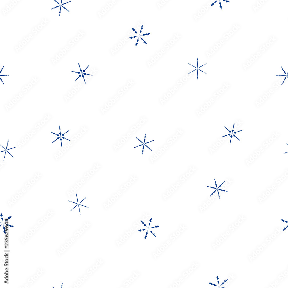 Seamless pattern blue snowflakes on white, vector eps 10 Seamless pattern blue snowflakes on white, vector eps 10
