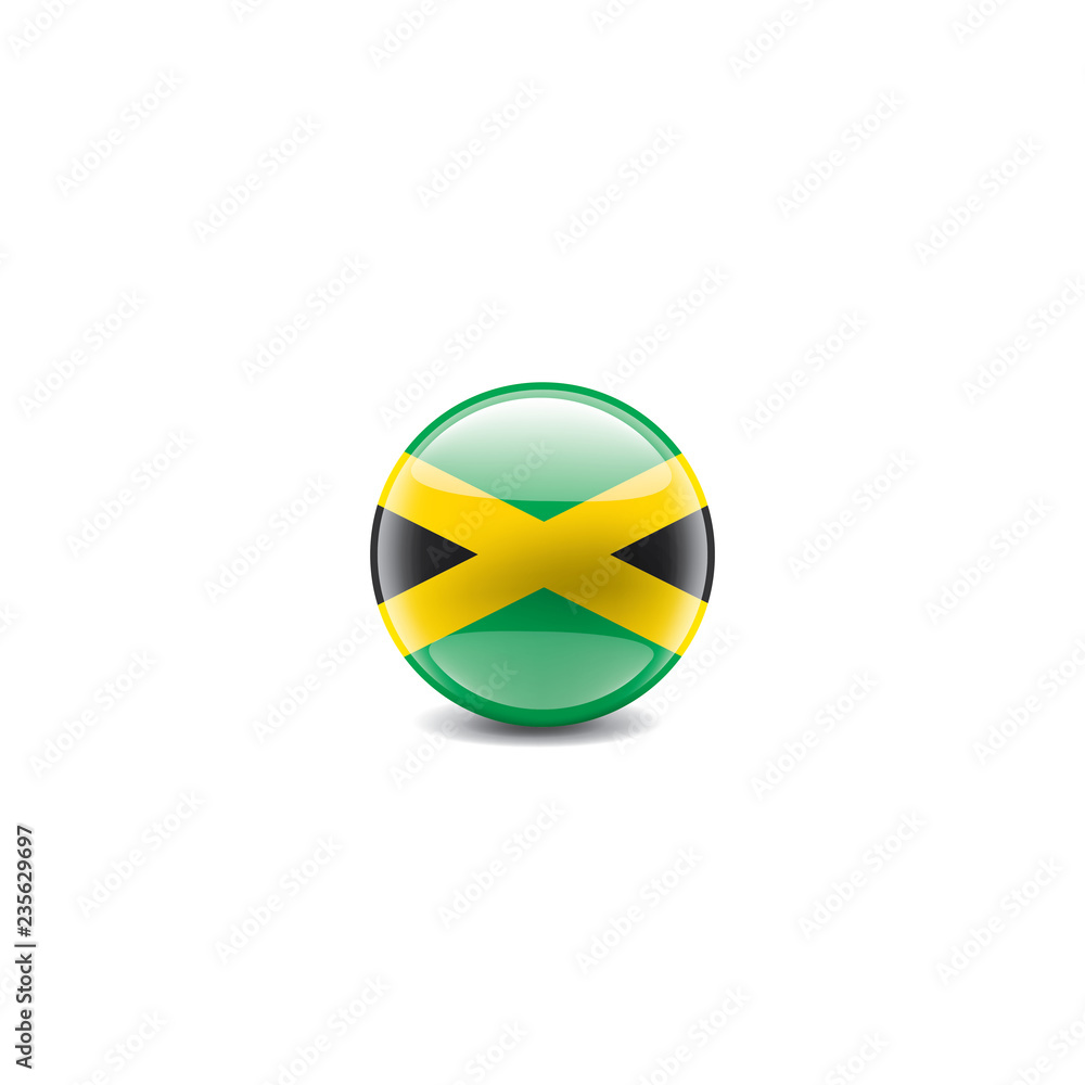 Jamaica flag, vector illustration on a white background Jamaica flag, vector illustration on a white background