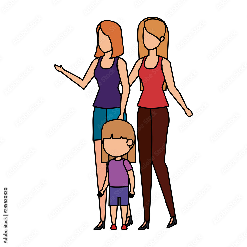 lesbian couple with daughter