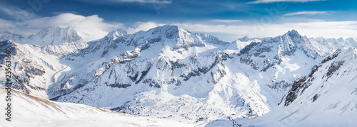 View of Tonale ski resort with Rhaetian Alps, Tonale pass, Italy, Europe © Eva Bocek