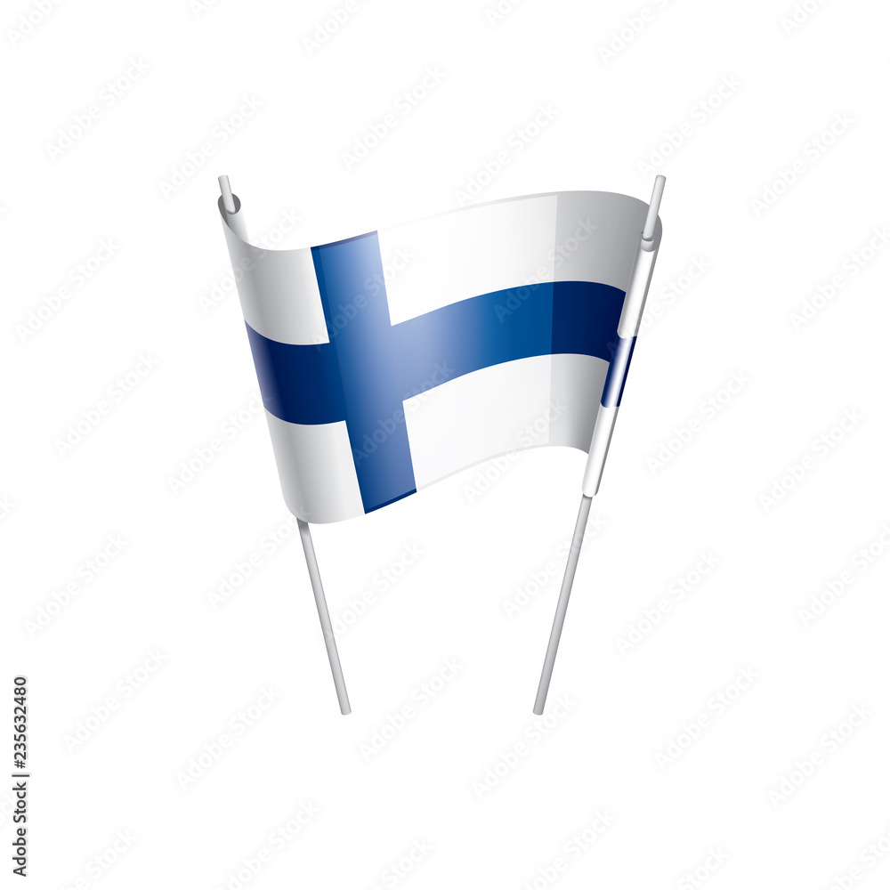 Finland flag, vector illustration on a white background Finland flag, vector illustration on a white background