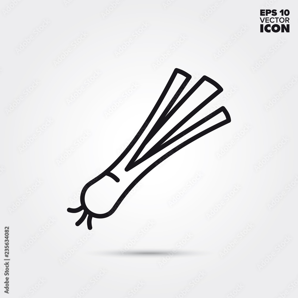 Leek vegetable vector line icon Leek vegetable vector line icon