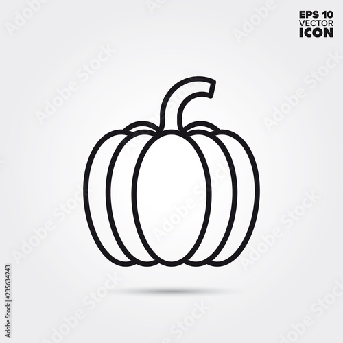 Pumpkin vegetable vector line icon
