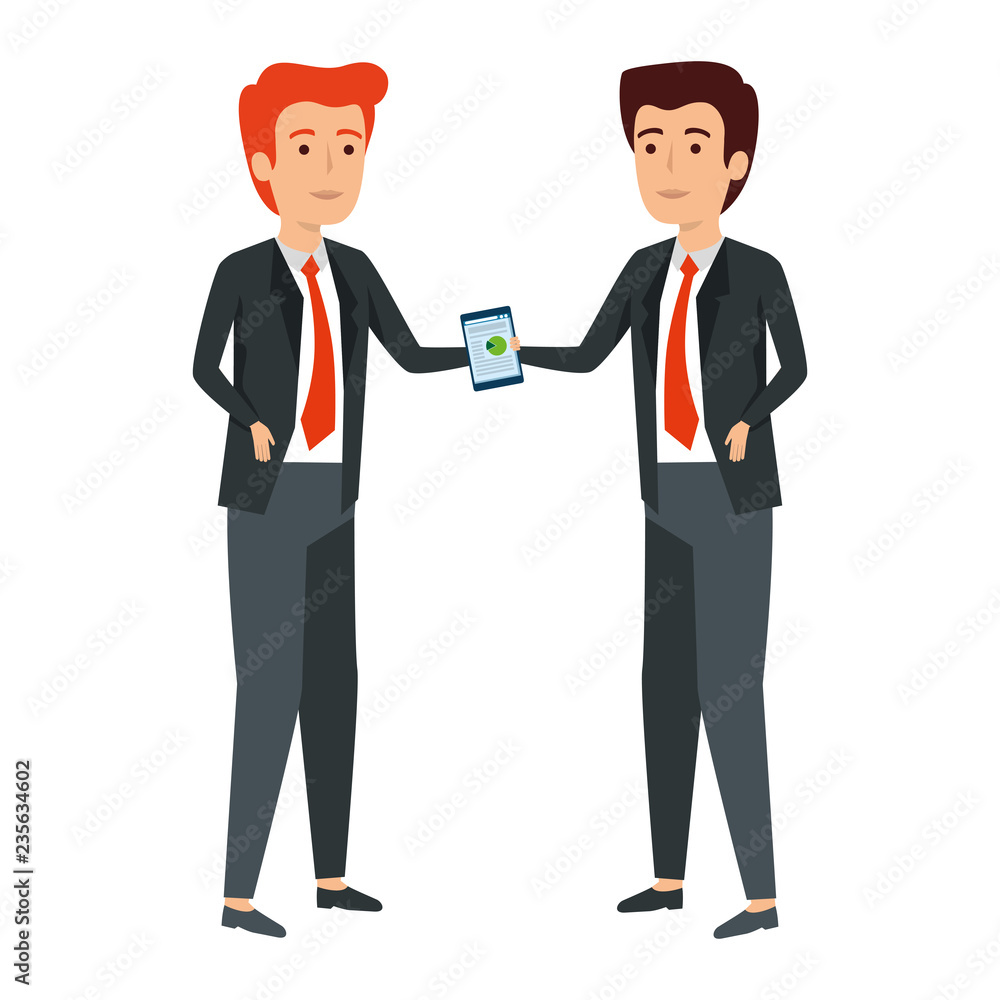 businessmen talking with smartphone