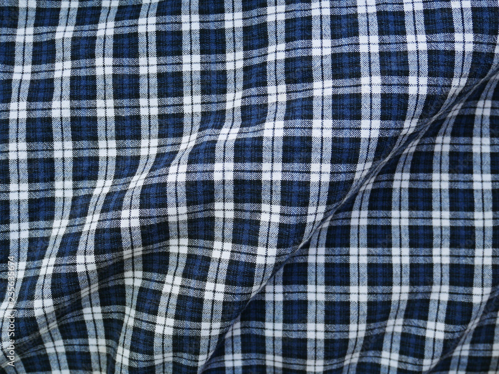 Black Square pattern fabric background. Scott chintz fabric for design.Plaid cotton texture Black Square pattern fabric background. Scott chintz fabric for design.Plaid cotton texture