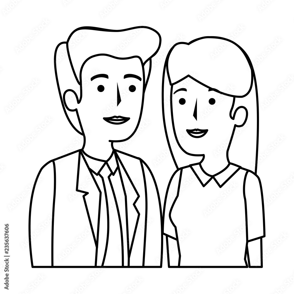 business couple avatars characters business couple avatars characters