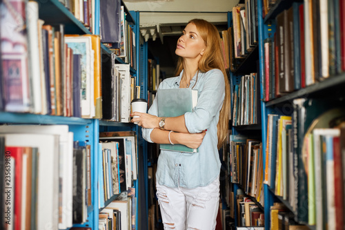 Photography Beautiful adult high school cheerful female student spending break at university