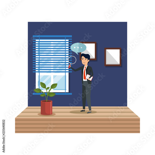 elegant businessman in the workplace