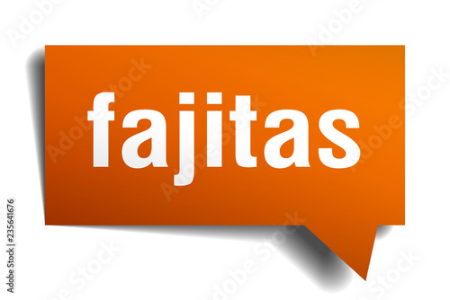 fajitas orange 3d speech bubble