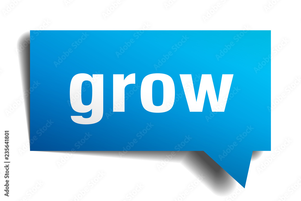 grow blue 3d speech bubble grow blue 3d speech bubble