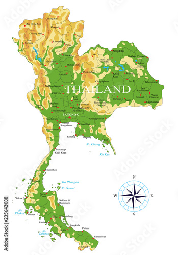 Thailand physical map