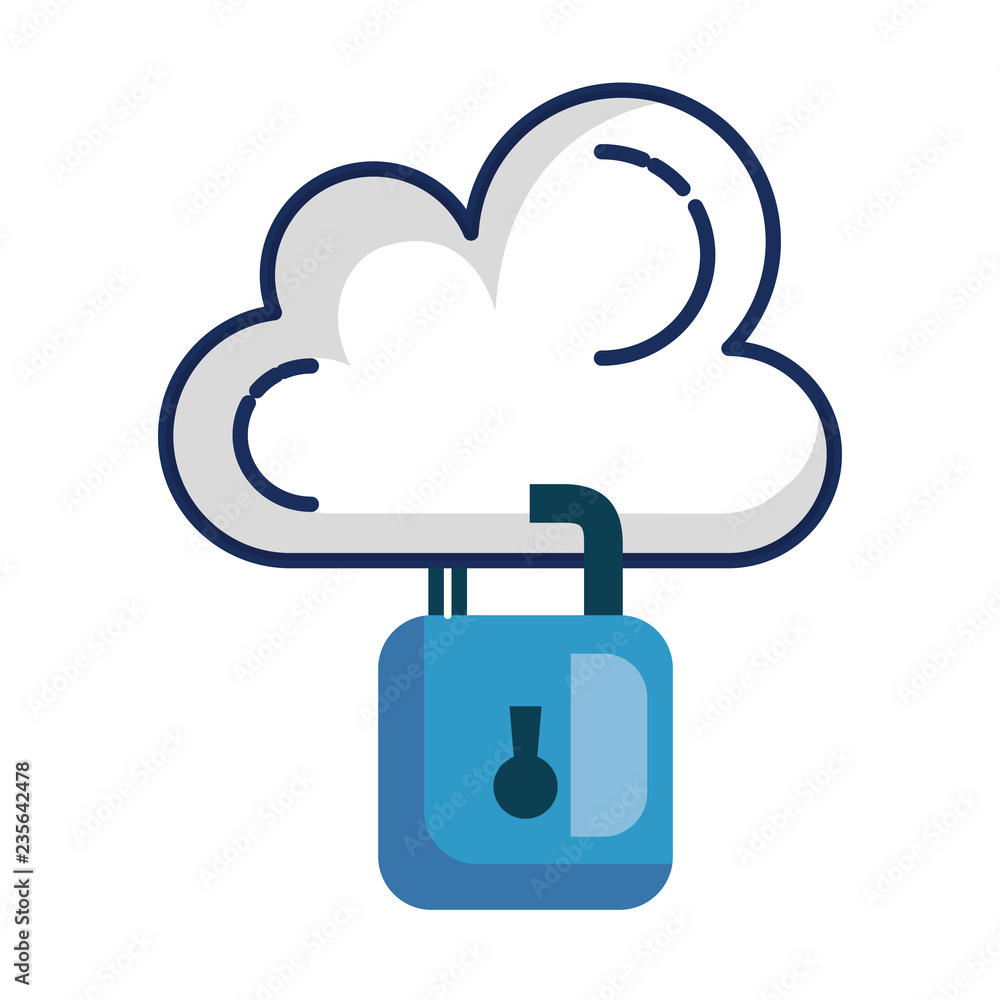cloud computing server with padlock cloud computing server with padlock