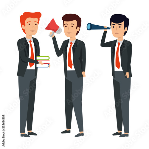 elegant businessmen avatars characters
