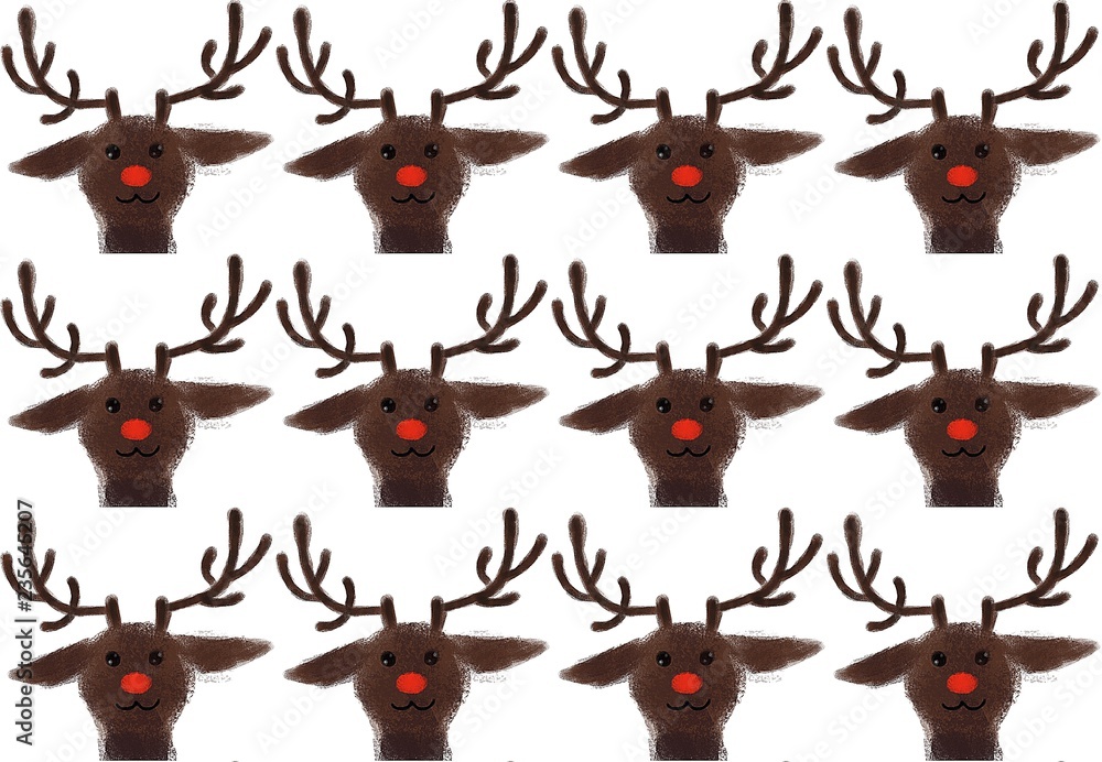 Sweet little deer, christmas hand drawn design Sweet little deer, christmas hand drawn design