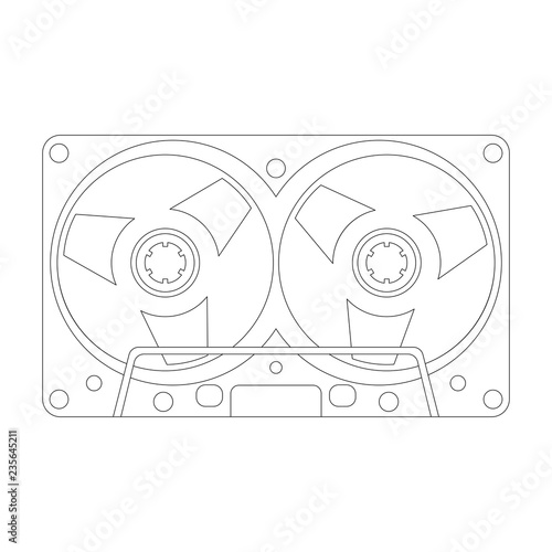 compact cassette, vector illustration