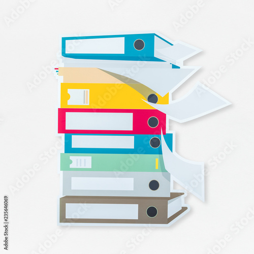 Stack of document folders icon isolated