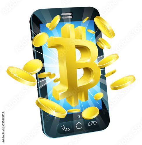Bitcoin sign symbol and gol...
