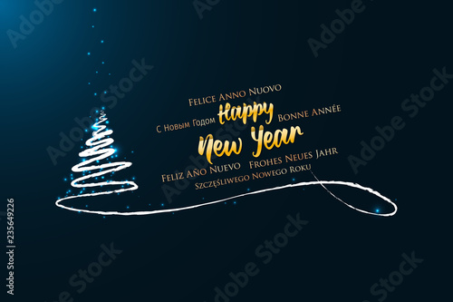 Happy New Year greeting card. Happy New Year background.