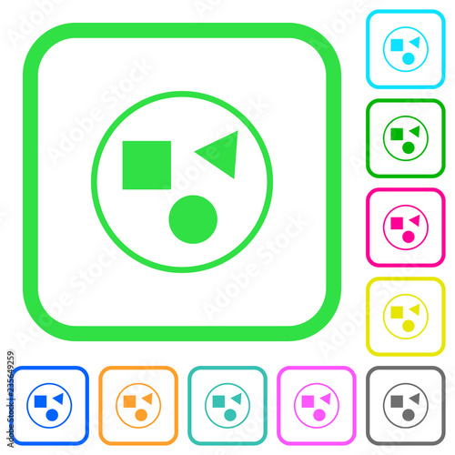 Grouping elements vivid colored flat icons