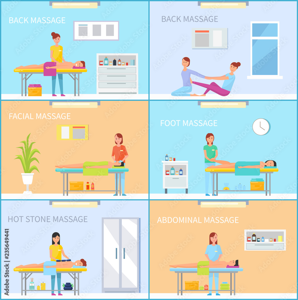 Massage Therapy Session in Room with Equipment Massage Therapy Session in Room with Equipment
