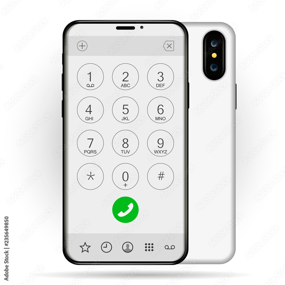 Keypad for on smartphone. Keyboard template in smartphone. Keypad for a touchscreen device. Vector illustration. Keypad for on smartphone. Keyboard template in smartphone. Keypad for a touchscreen device. Vector illustration.