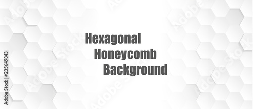 Abstract. Embossed Hexagon , honeycomb white Background ,light and shadow ,Vector