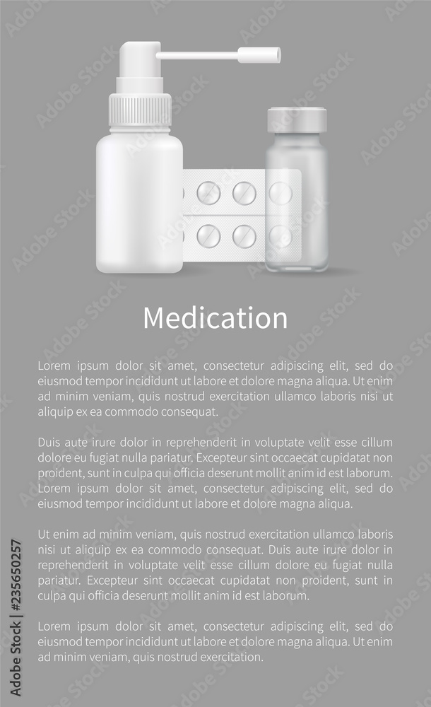 Medication Poster with Container for Medical Pills Medication Poster with Container for Medical Pills