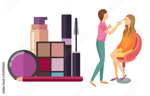 Visage Makeup Visagiste Professional Icon Vector