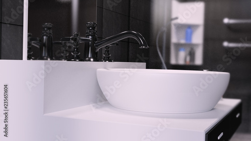 Bathroom Interior 3D Rendered illustration Background