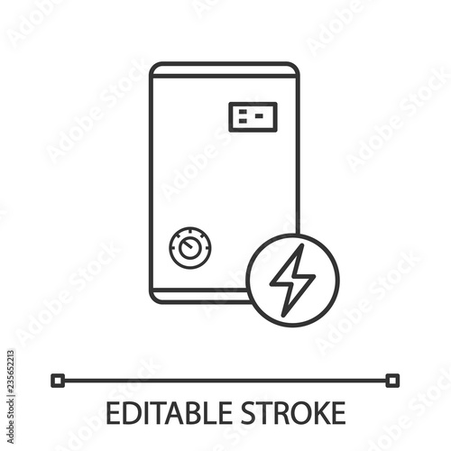 Electric heating boiler linear icon