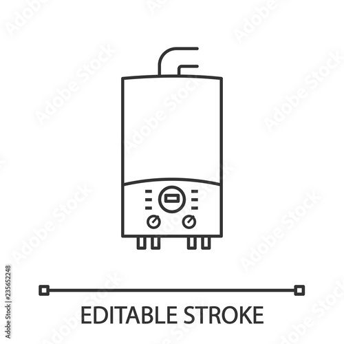 Electric heating boiler linear icon