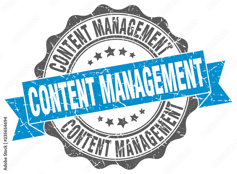 Obraz premium content management stamp. sign. seal