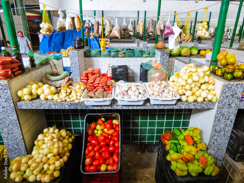 Oeiras  Brazil - Circa November 2018  Fruits  vegetables and other products for sale at the new public market of Oeiras  Piaui