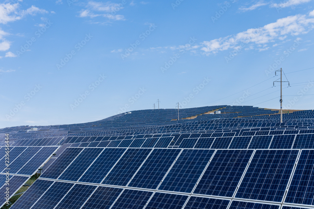 Photovoltaic panels and overhead transmission lines Photovoltaic panels and overhead transmission lines