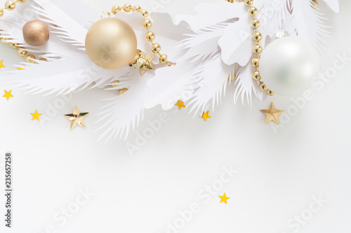 Merry Christmas and Happy New Year, white background