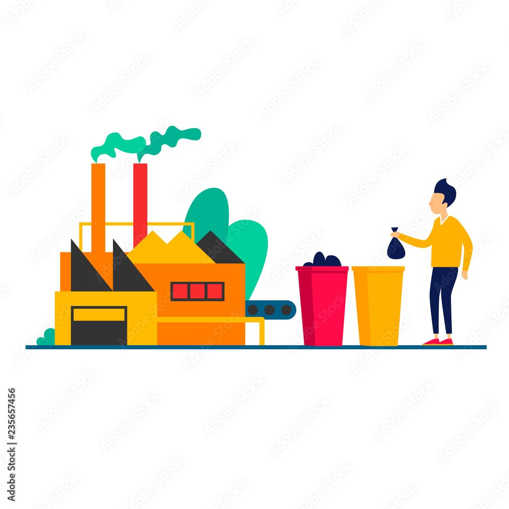 Garbage recycling. Garbage recycling.