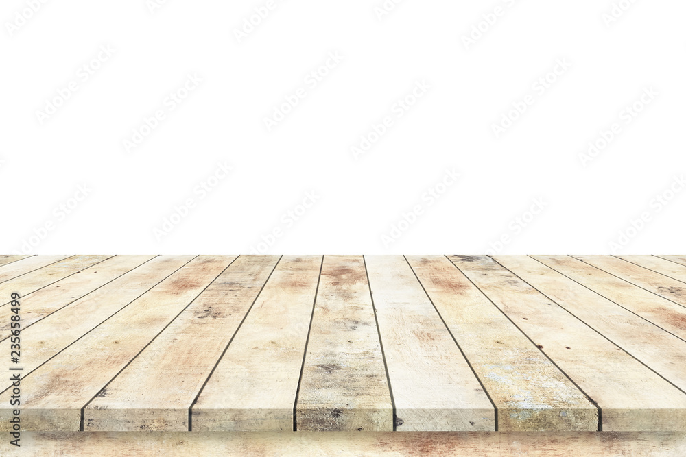 wood table or wood floor isolated on white wood table or wood floor isolated on white